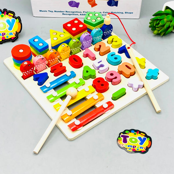 Wooden 4in1 Xylophone & Fishing Game