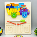 Wooden Mini Dump Puzzle & White Board