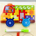 Wooden Mini Fire Truck Puzzle & White Board