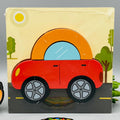 Wooden Mini Vehicle Puzzle Board