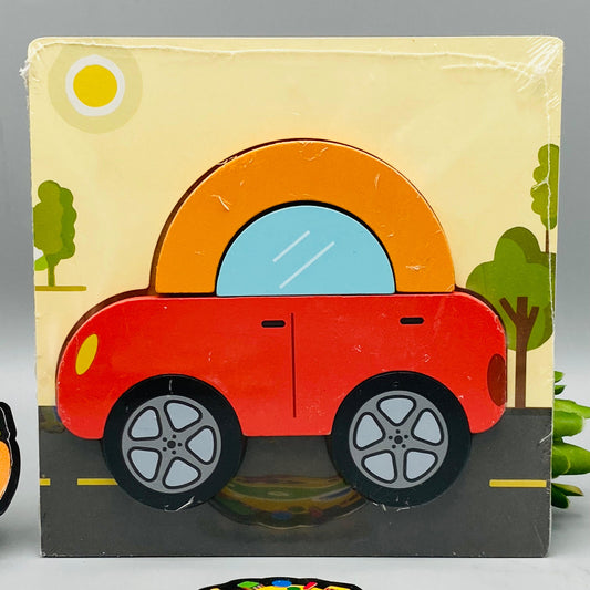 Wooden Mini Vehicle Puzzle Board