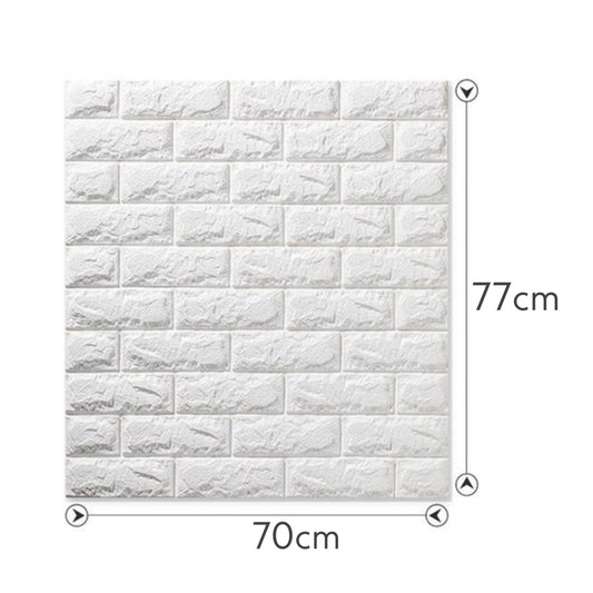 White textured brick pattern wall panel measuring 70cm by 77cm