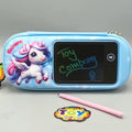 Unicorn Themed Kids Pencil Pouch With LCD Writing Tablet
