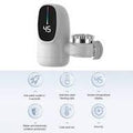 Smart WiFi radiator valve thermostat with digital display showing 45°C temperature, white modern design